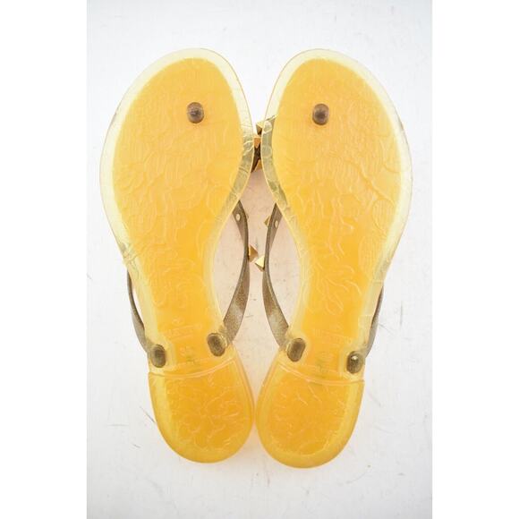 Valentino Rockstud Jelly Bow Bronze Rubber Thong Flat Slide Flip Flop Sandal 35 - Picture 11 of 11